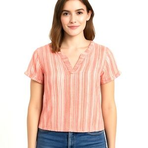 Columbia Shortsleeved Striped Top, see measurements- fits like a Medium